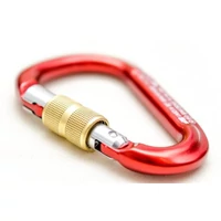STUBAI Pro HMS csavaros karabiner piros színben (gravírozható)
