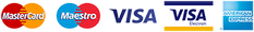 MasterCard, Maestro, Visa, Visa Electron, American Express