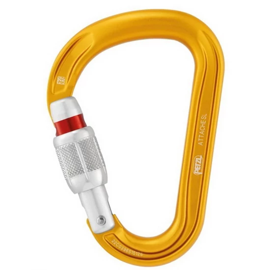 Petzl Attache csavaros HMS karabiner sárga színben
