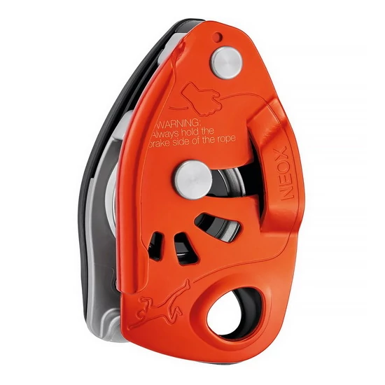 Petzl Neox fékezés asszisztációs biztosítóeszköz narancssárga színben a Mászás.hu-tól