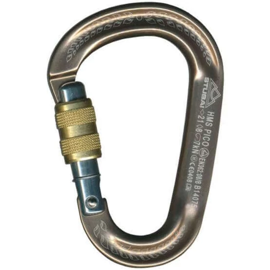 STUBAI HMS Pico easylock csavaros karabiner bronz színben (gravírozható)